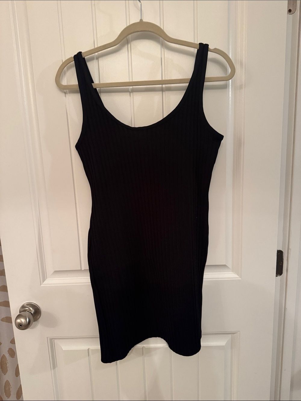 Fashion Nova Black Ribbed Tank Top Dress